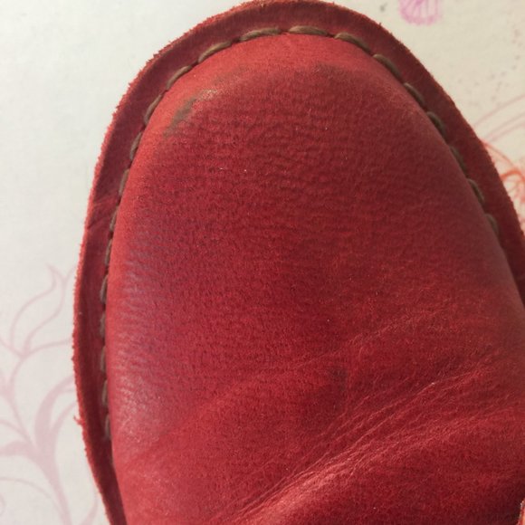 Vintage hand-crafted red+aqua leather desert boots - Picture 10 of 10